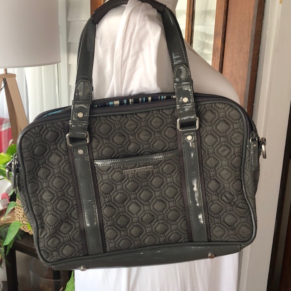 Vera Bradley Handbags - Vera Bradley Gray Quilted Weekender Bag Purse